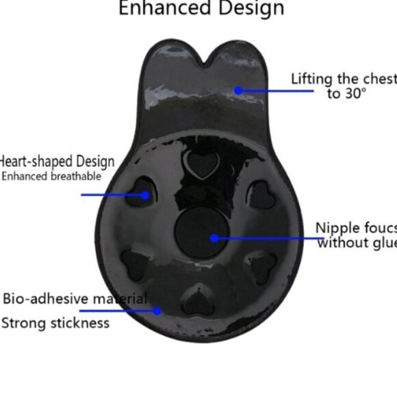 NEW BEIGE BUNNY EARS BREAST LIFT PETALS PASTIES COVERS - Picture 4 of 8